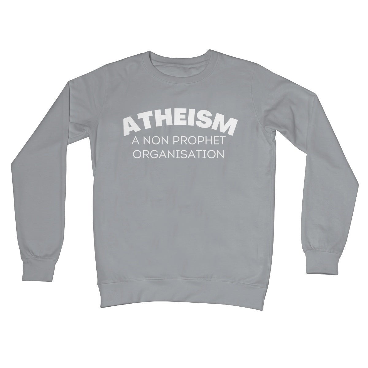 Atheism, A Non Prophet Organisation Jumper - Steel Grey - Funny Jumper