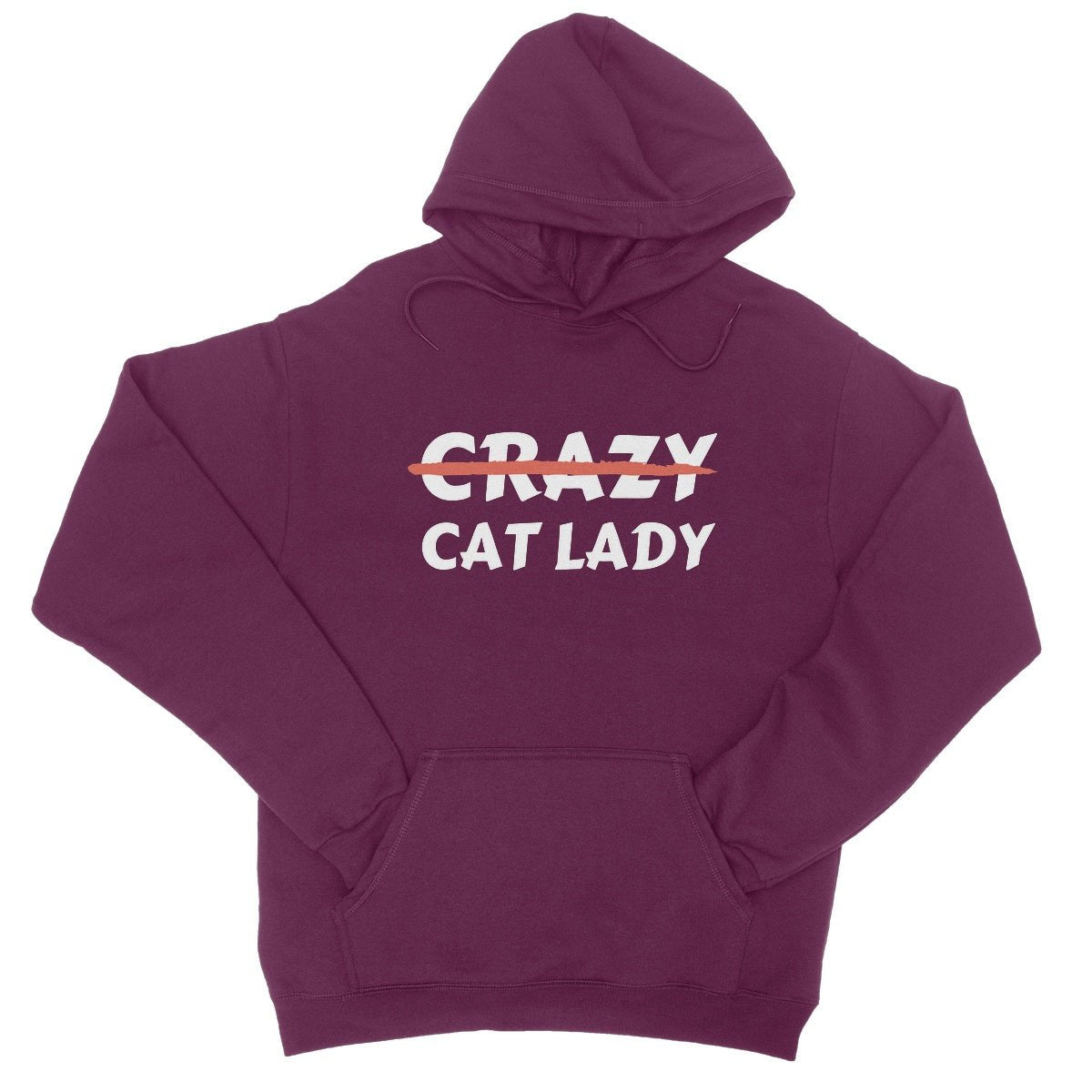 Crazy Cat Lady Hoodie - Burgundy - Funny Hoodie