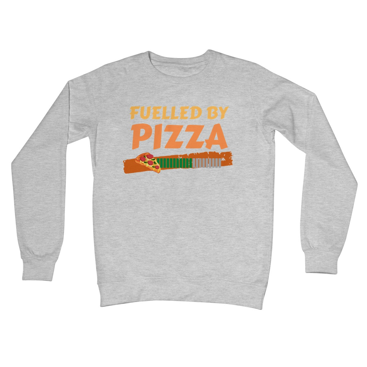 Fuelled By Pizza Jumper - Heather Grey - Funny Jumper