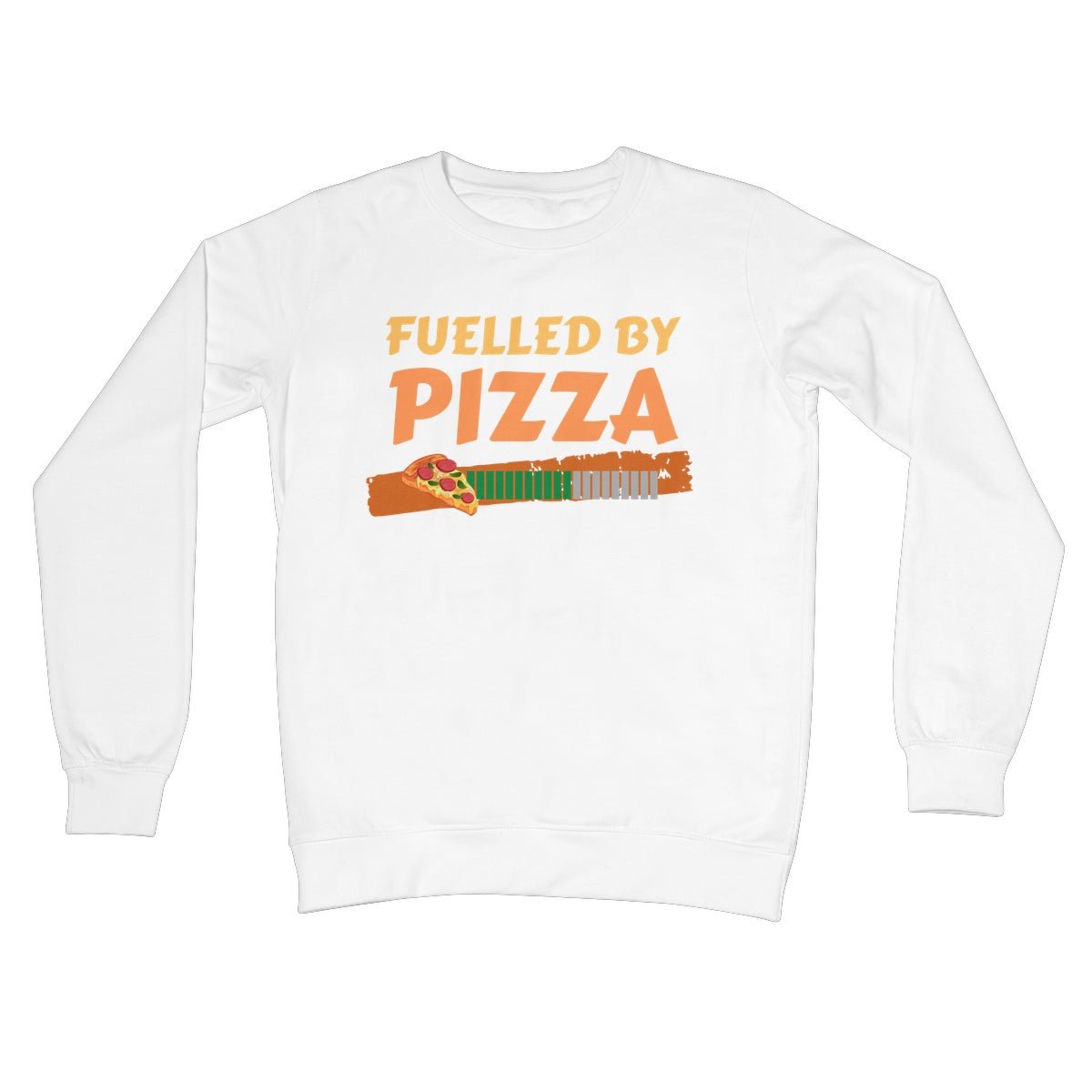 Fuelled By Pizza Jumper - Arctic White - Funny Jumper