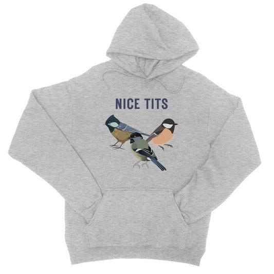 Nice Tits Hoodie - Heather Grey - Funny Hoodie