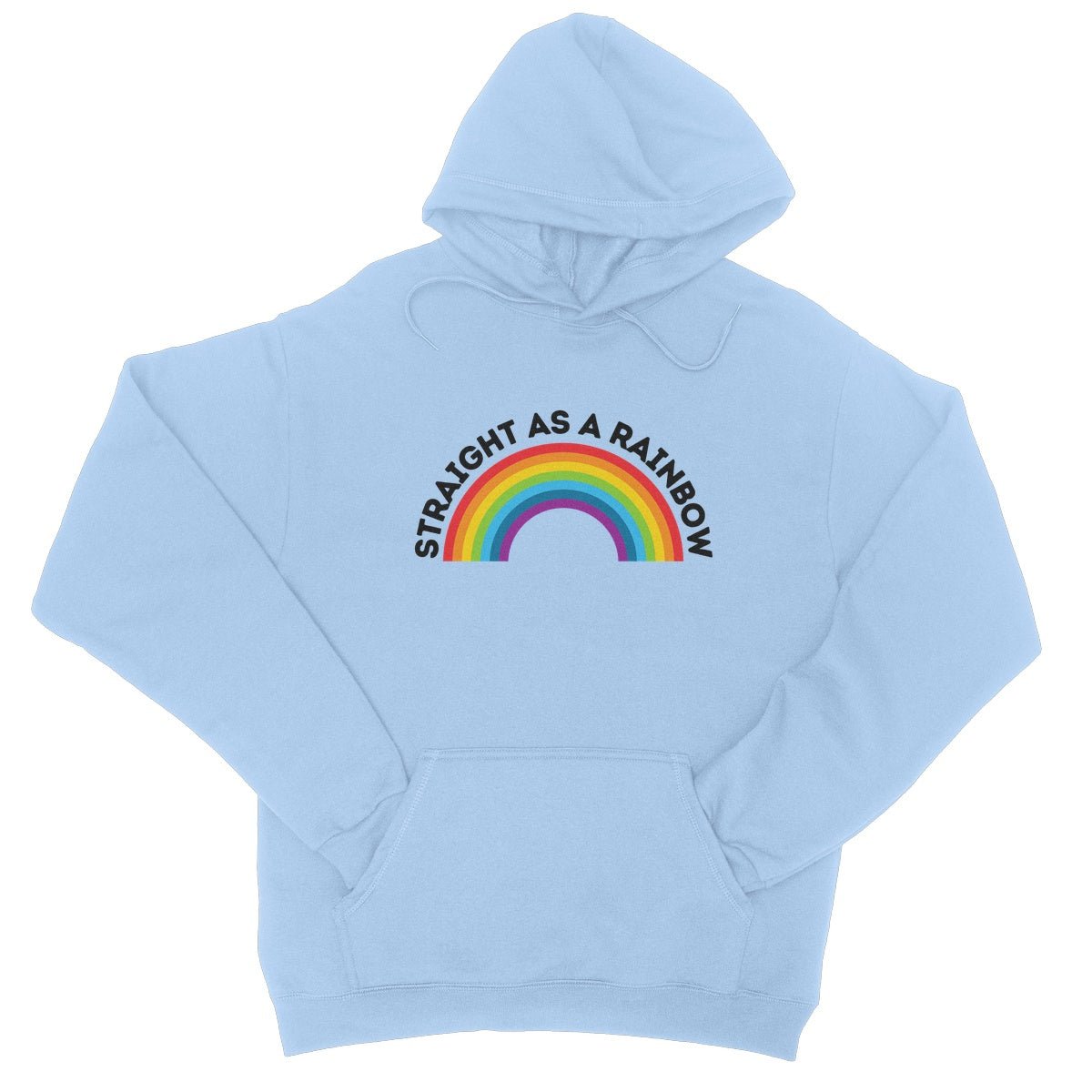 Straight As A Rainbow Hoodie - Sky Blue - Funny Hoodie