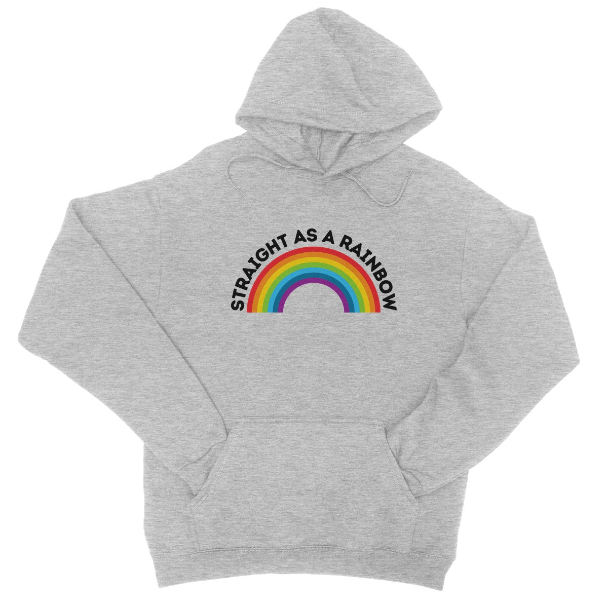 Straight As A Rainbow Hoodie - Heather Grey - Funny Hoodie