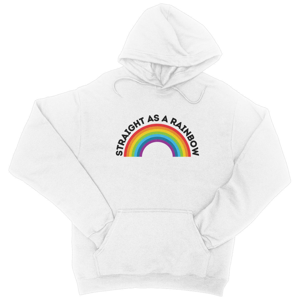 Straight As A Rainbow Hoodie - Arctic White - Funny Hoodie