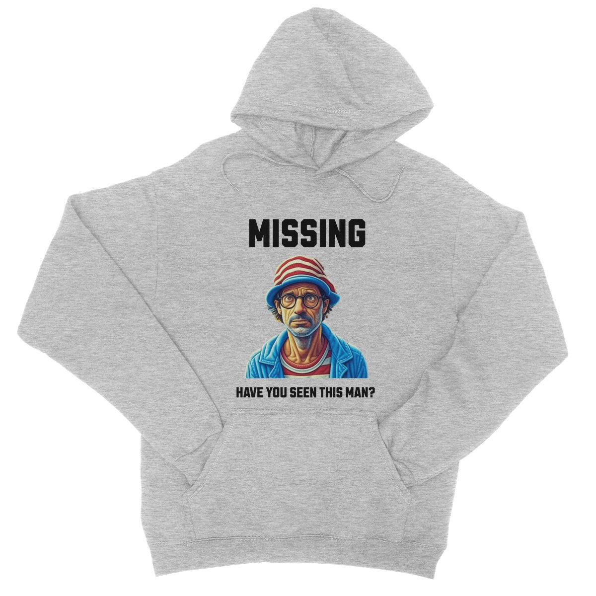 Where's Wally Hoodie - Heather Grey - Funny Hoodie