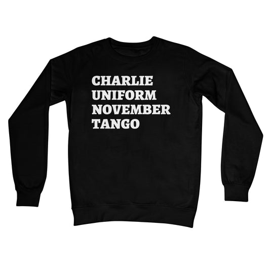 Charlie Uniform November Tango Jumper - Jet Black - Funny Jumper