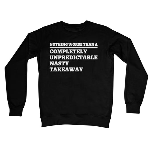 Completely Unpredictable Nasty Takeaway Jumper - Jet Black - Funny Jumper