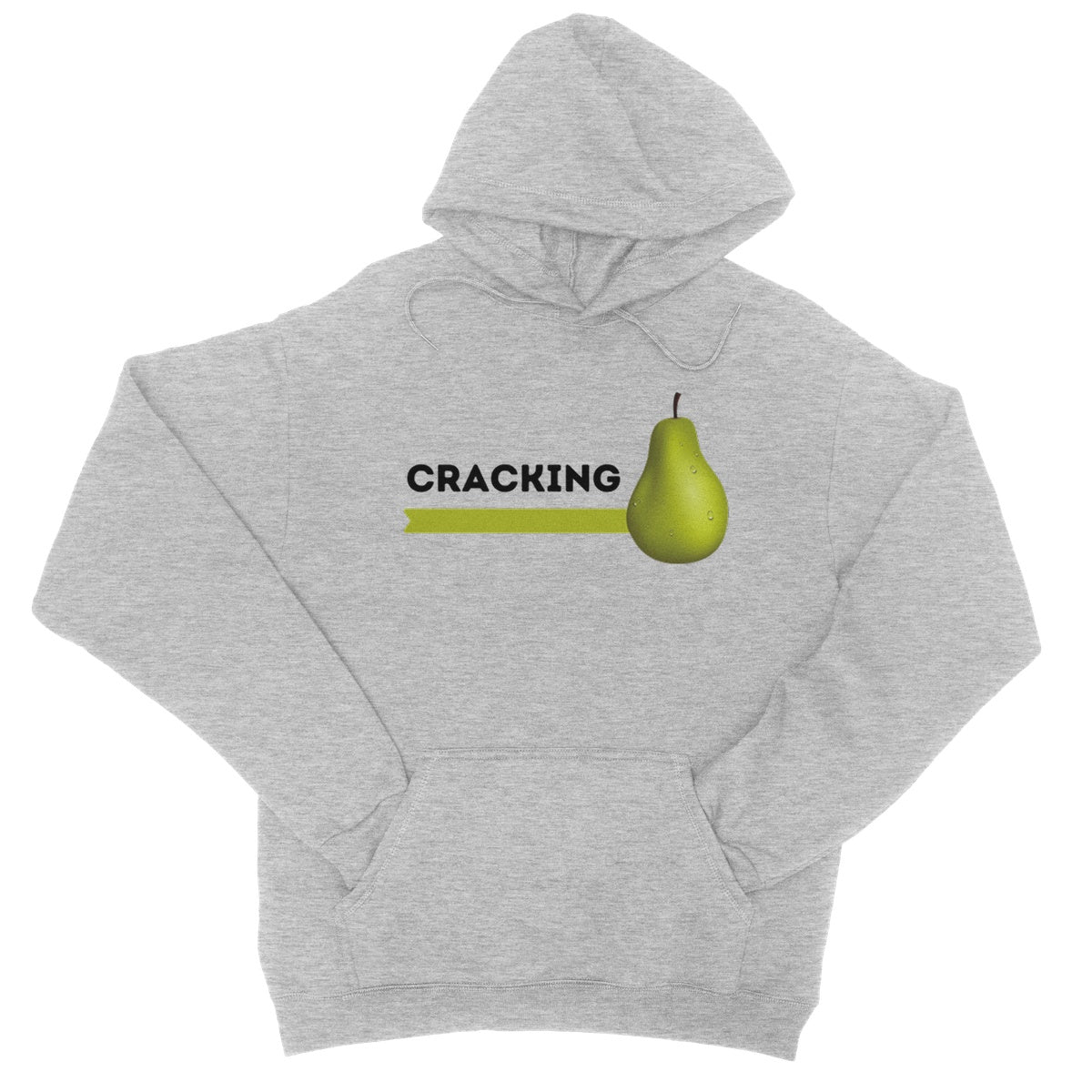 Cracking Pear Hoodie - Heather Grey - Funny Hoodie