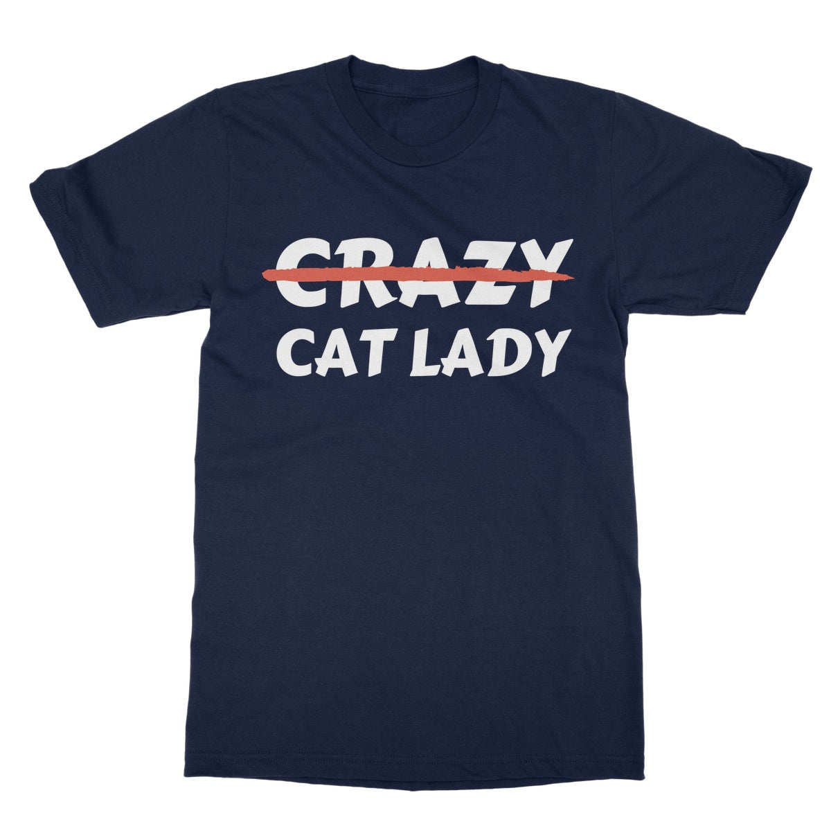 Crazy Cat Lady T-Shirt - Navy - Funny T-Shirt