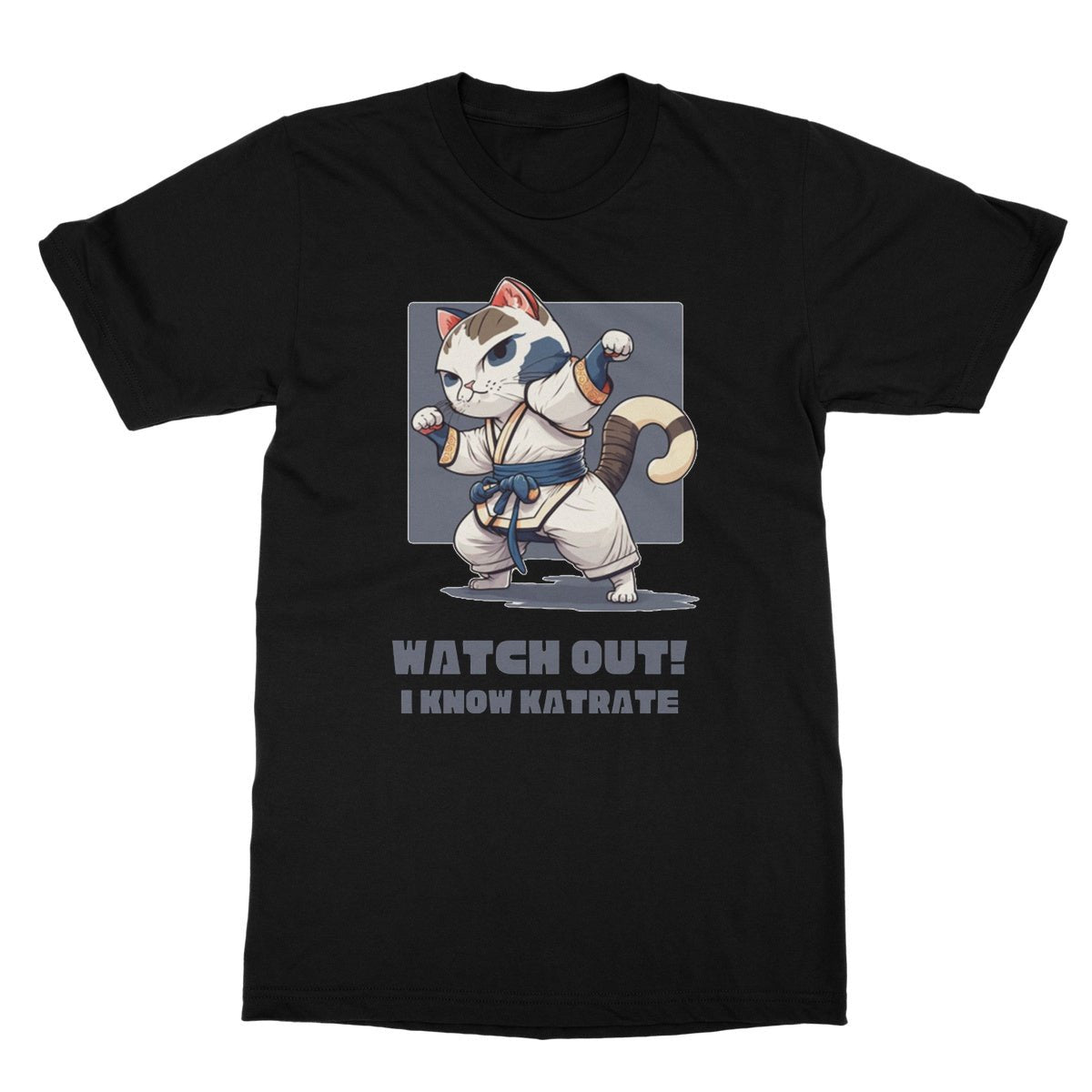Karate Cat T-Shirt - Black - Funny T-Shirt