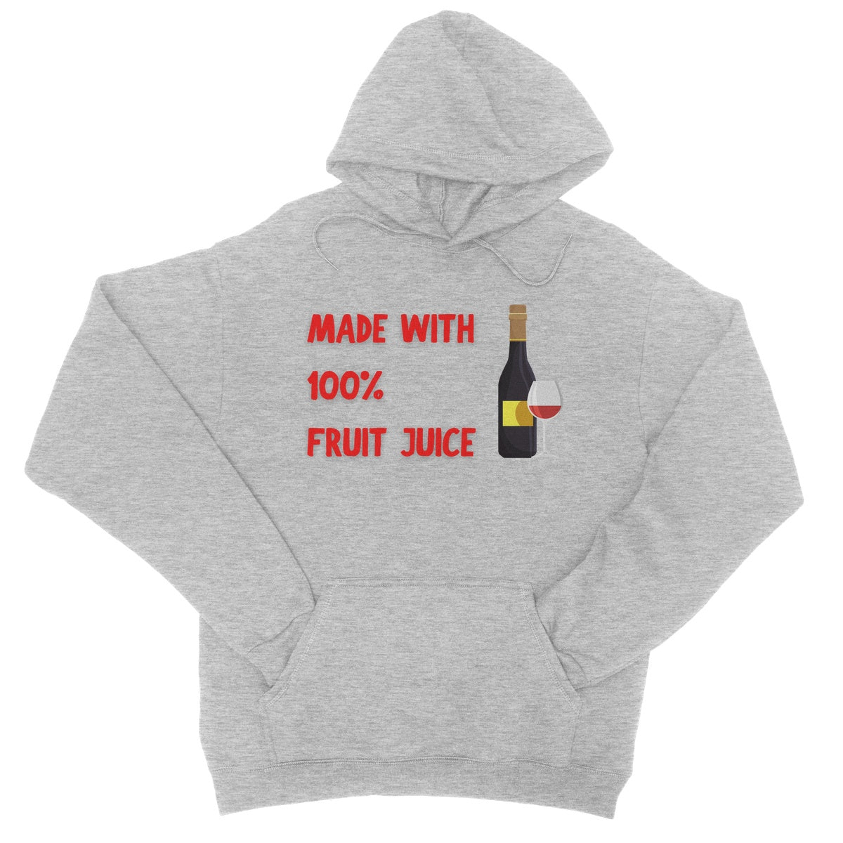 Made With 100% Fruit Juice Hoodie - Heather Grey - Funny Hoodie
