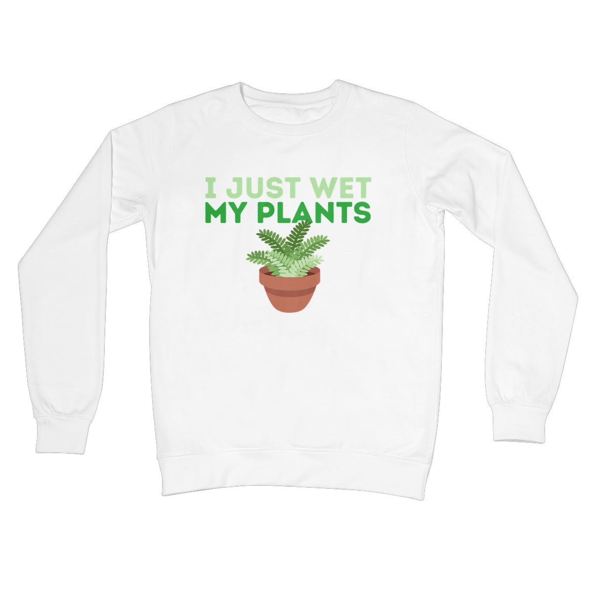 I Just Wet My Plants Jumper - Arctic White - Funny Jumper
