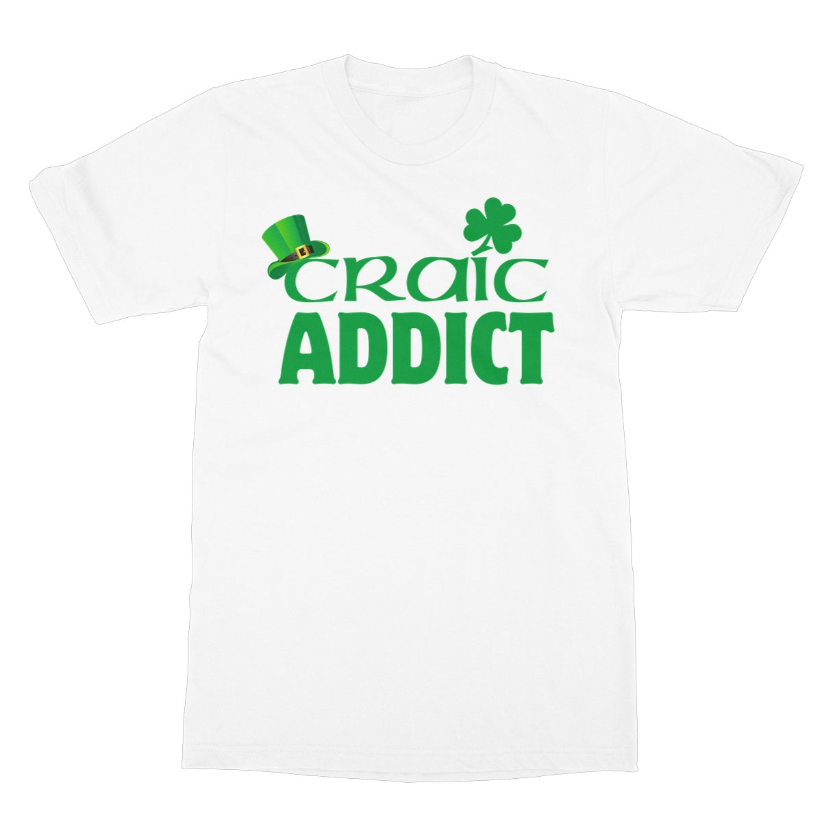 craic addict t shirt white