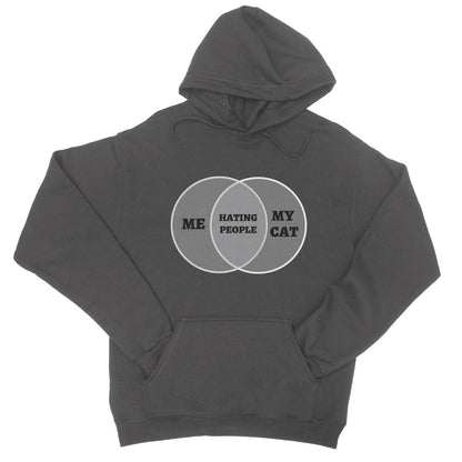 Me & My Cat Venn Diagram Hoodie - Charcoal - Funny Hoodie