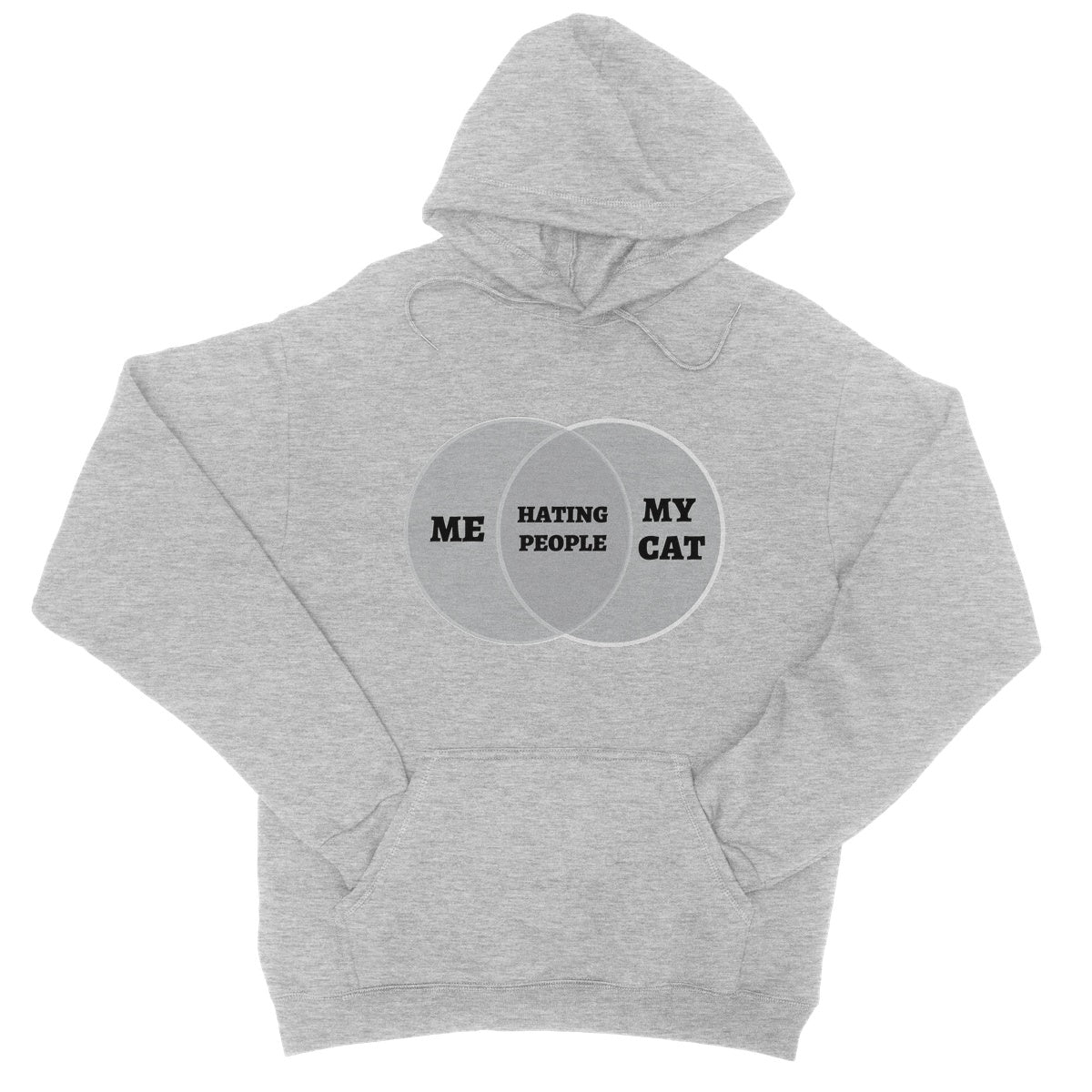 Me & My Cat Venn Diagram Hoodie - Heather Grey - Funny Hoodie