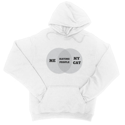 Me & My Cat Venn Diagram Hoodie - Arctic White - Funny Hoodie