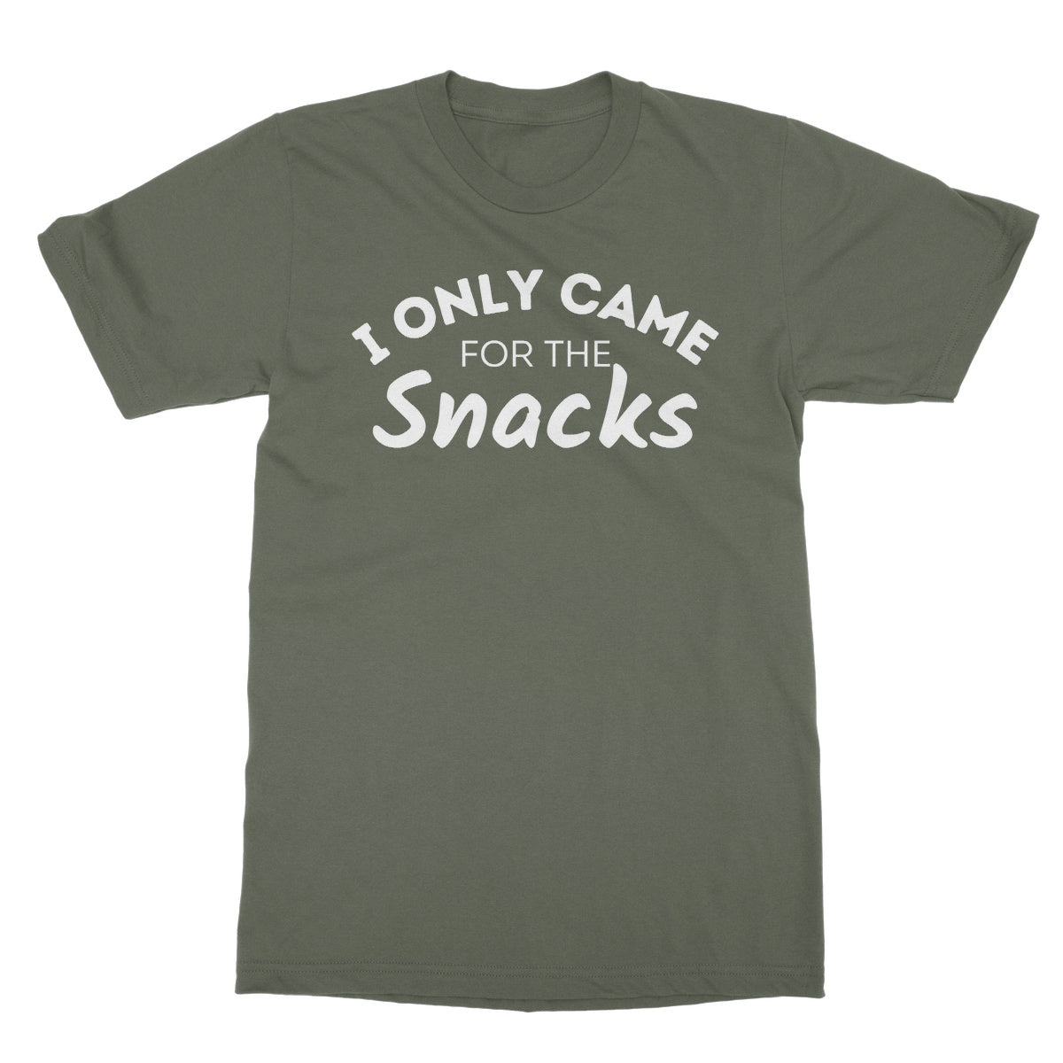 I only came for the snacks t shirt green