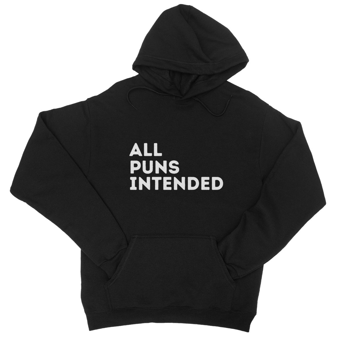 all puns intended hoodie black