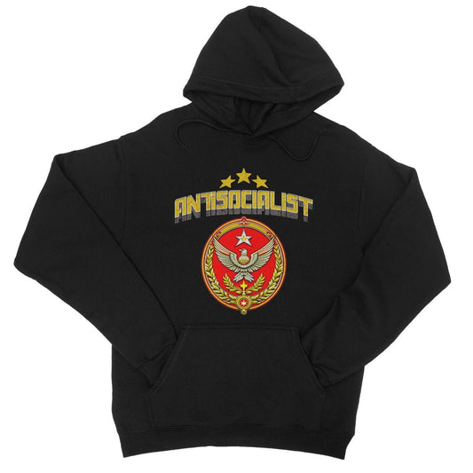 Antisocialist Hoodie - Jet Black - Funny Hoodie