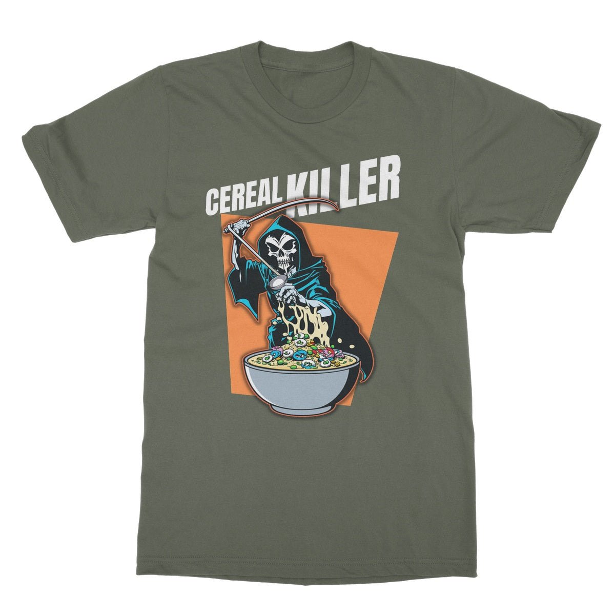 Cereal Killer T-Shirt - Military Green - Funny T-Shirt
