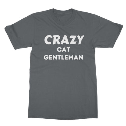 Crazy Cat Gentleman T-Shirt - Charcoal - Funny T-Shirt