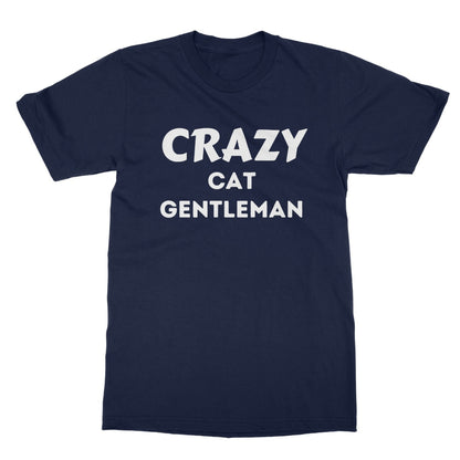 Crazy Cat Gentleman T-Shirt - Navy - Funny T-Shirt