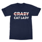 crazy cat lady t shirt navy