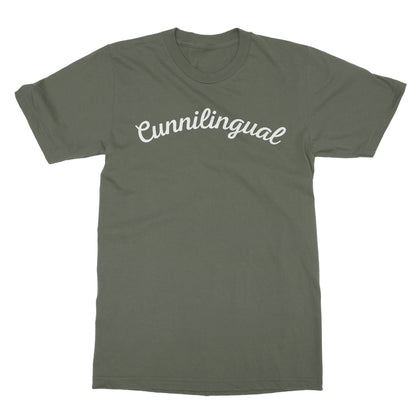 Cunnilingual T-Shirt - Military Green - Funny T-Shirt