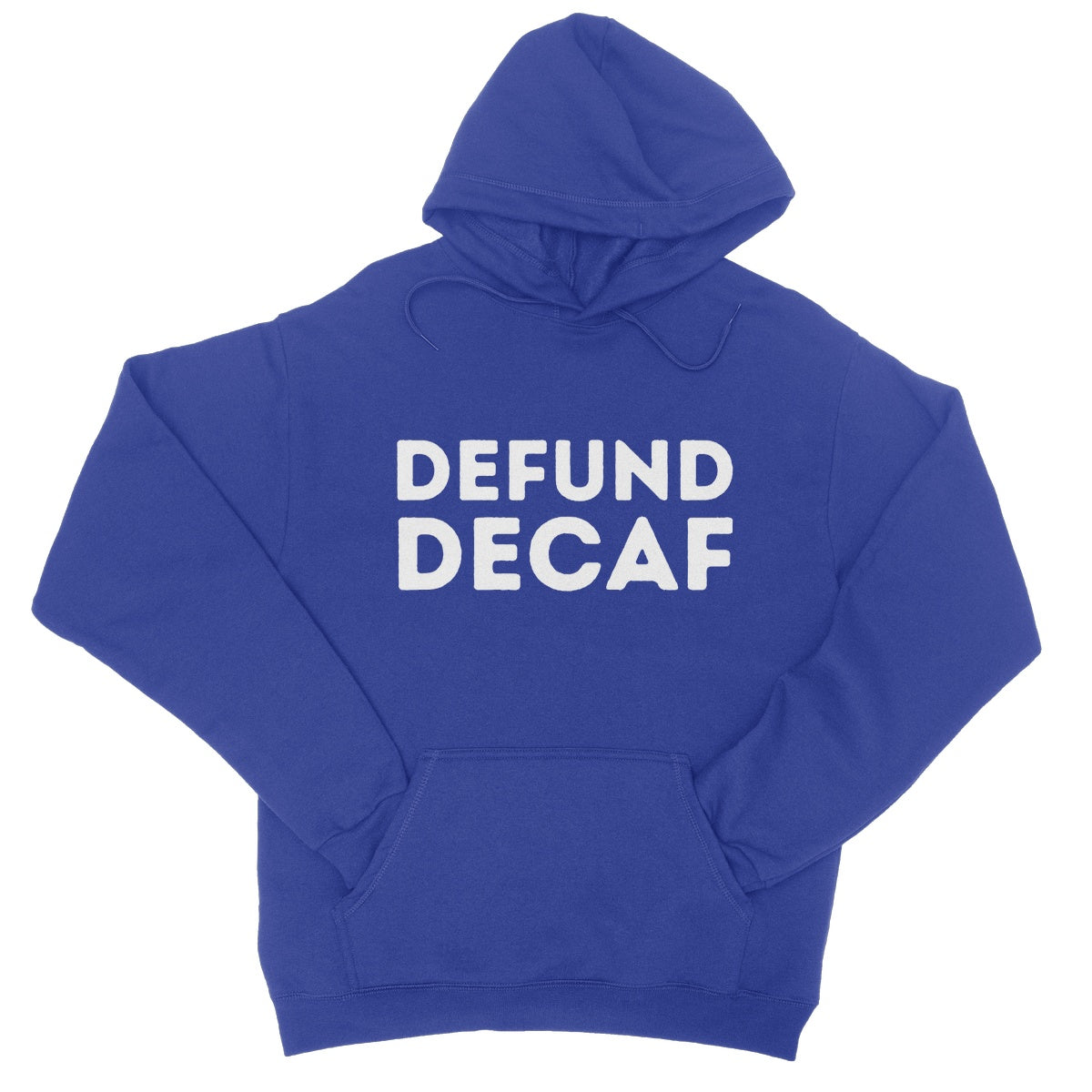 defund decaf hoodie blue