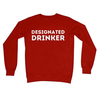 Designated Drinker Jumper - Fire Red - Funny Jumper