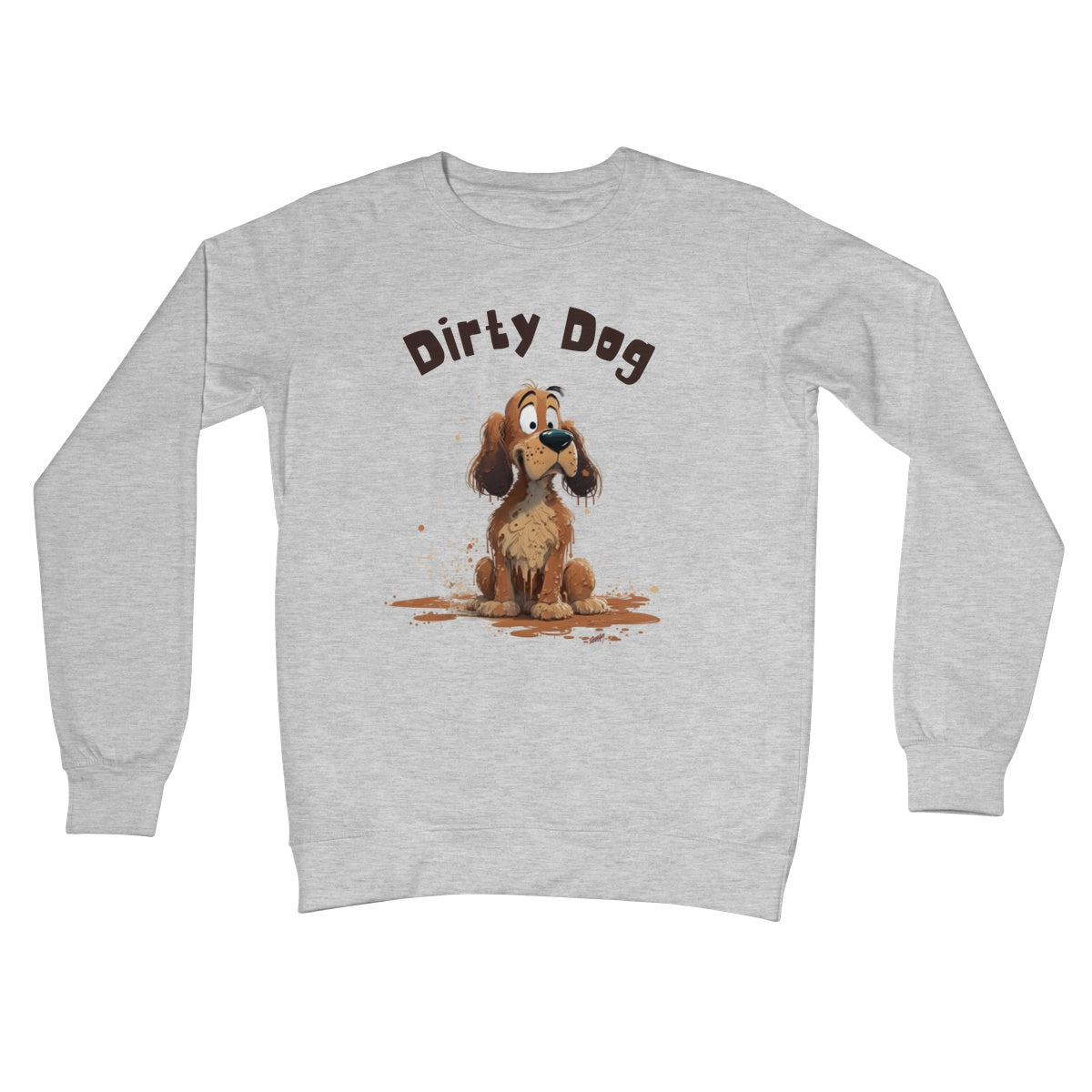 Dirty Dog Jumper - Heather Grey - Funny Jumper