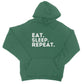 eat sleep repeat hoodie green