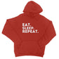 eat sleep repeat hoodie red