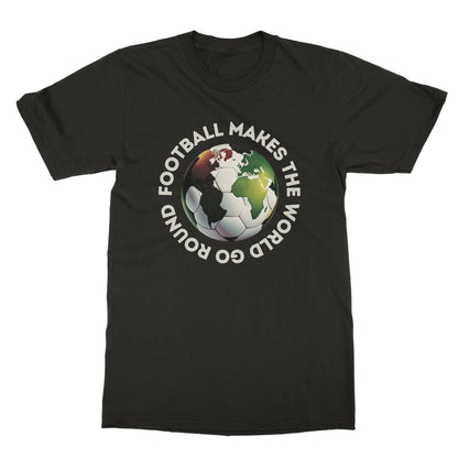 football makes the world go round t shirt dark brown