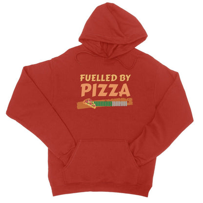 Fuelled By Pizza Hoodie - Fire Red - Funny Hoodie