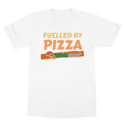 Fuelled By Pizza T-Shirt - White - Funny T-Shirt