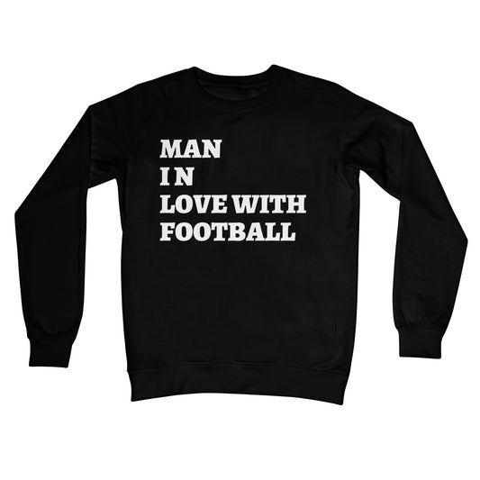 man in love with football jumper black