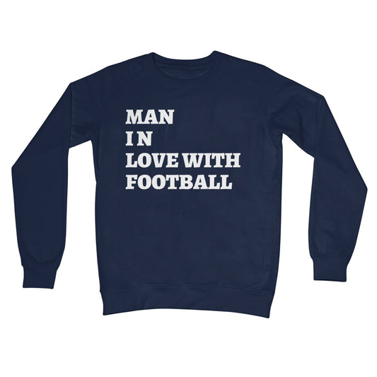 man in love with football jumper navy