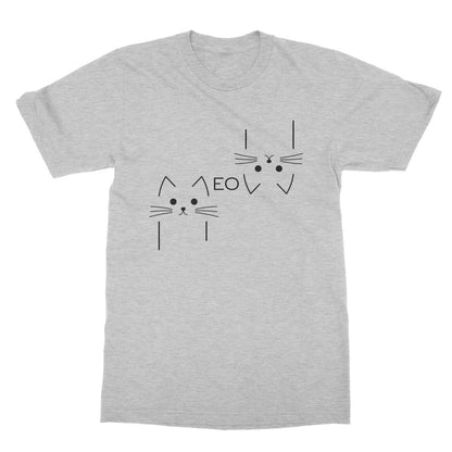 Meow Outline T-Shirt - Sport Grey - Funny T-Shirt