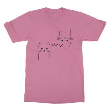 Meow Outline T-Shirt - Azalea - Funny T-Shirt