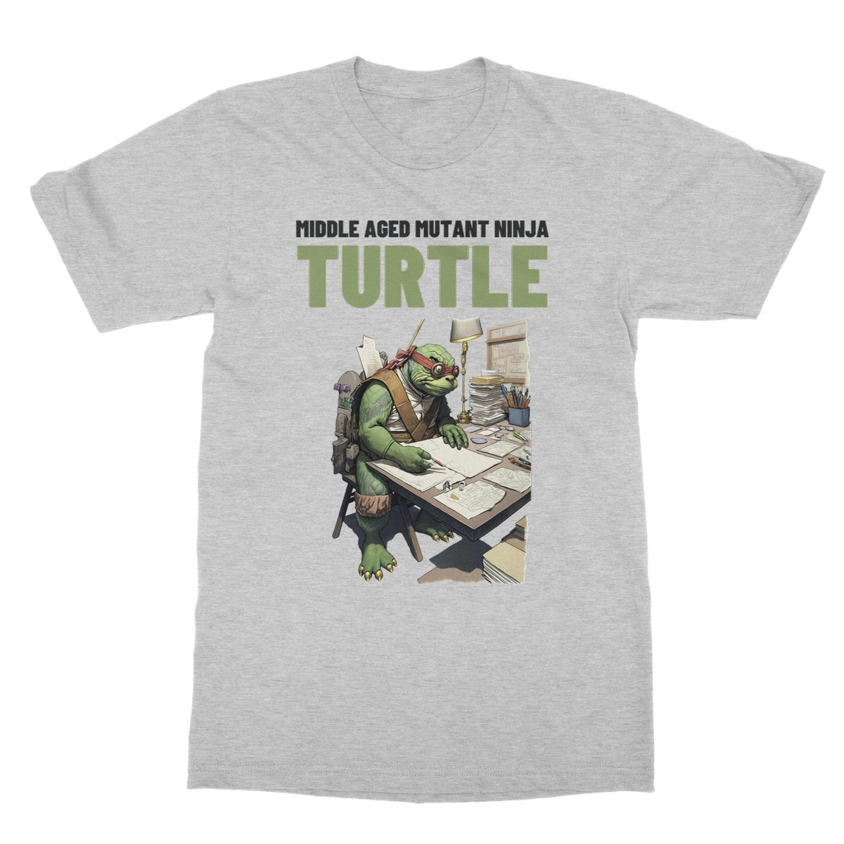 Middle Aged Mutant Ninja Turtle T-Shirt - Sport Grey - Funny T-Shirt
