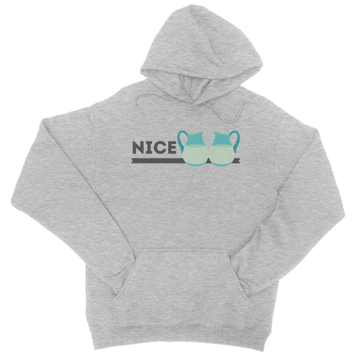 Nice Jugs Hoodie - Heather Grey - Funny Hoodie