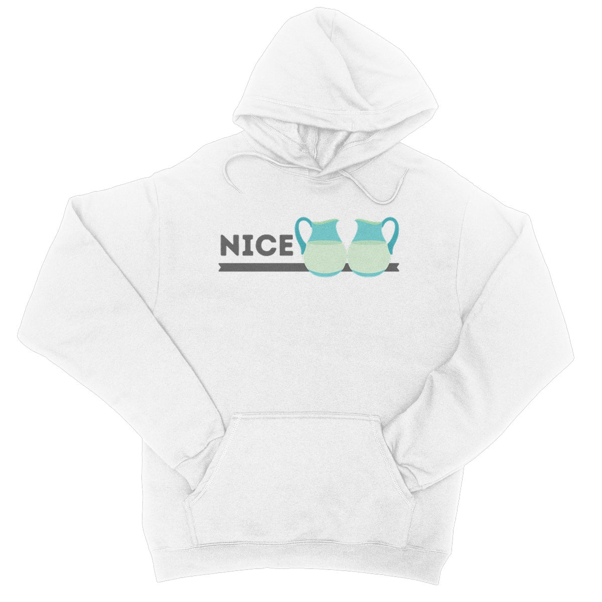 Nice Jugs Hoodie - Arctic White - Funny Hoodie