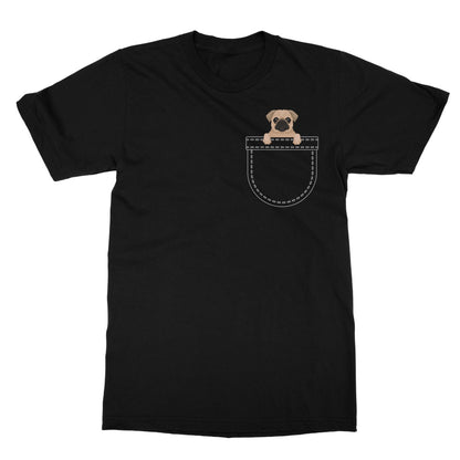 Pug In My Pocket T-Shirt - Black - Funny T-Shirt