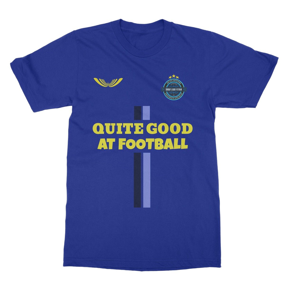 Quite Good At Football T-Shirt - Royal - Funny T-Shirt