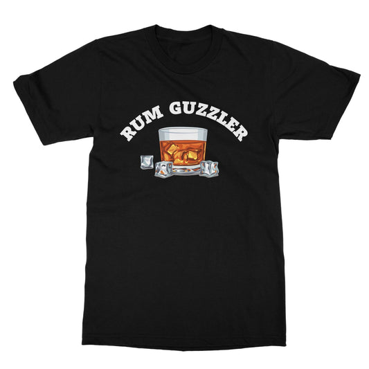 Rum Guzzler T-Shirt - Black - Funny T-Shirt