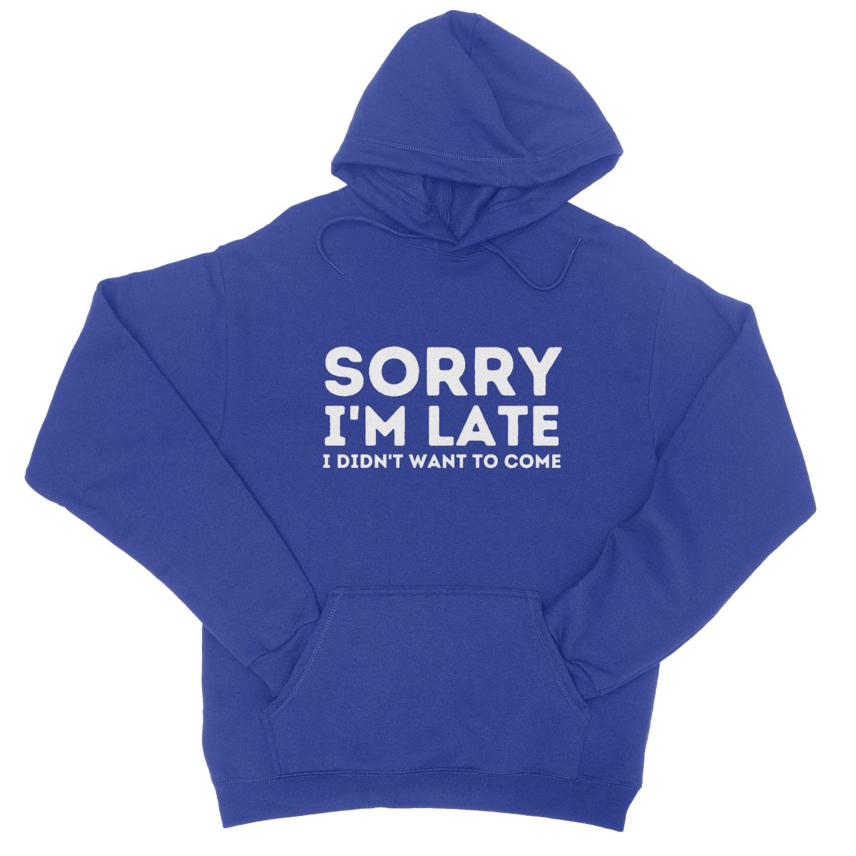 sorry I'm late I didn't want to come hoodie blue