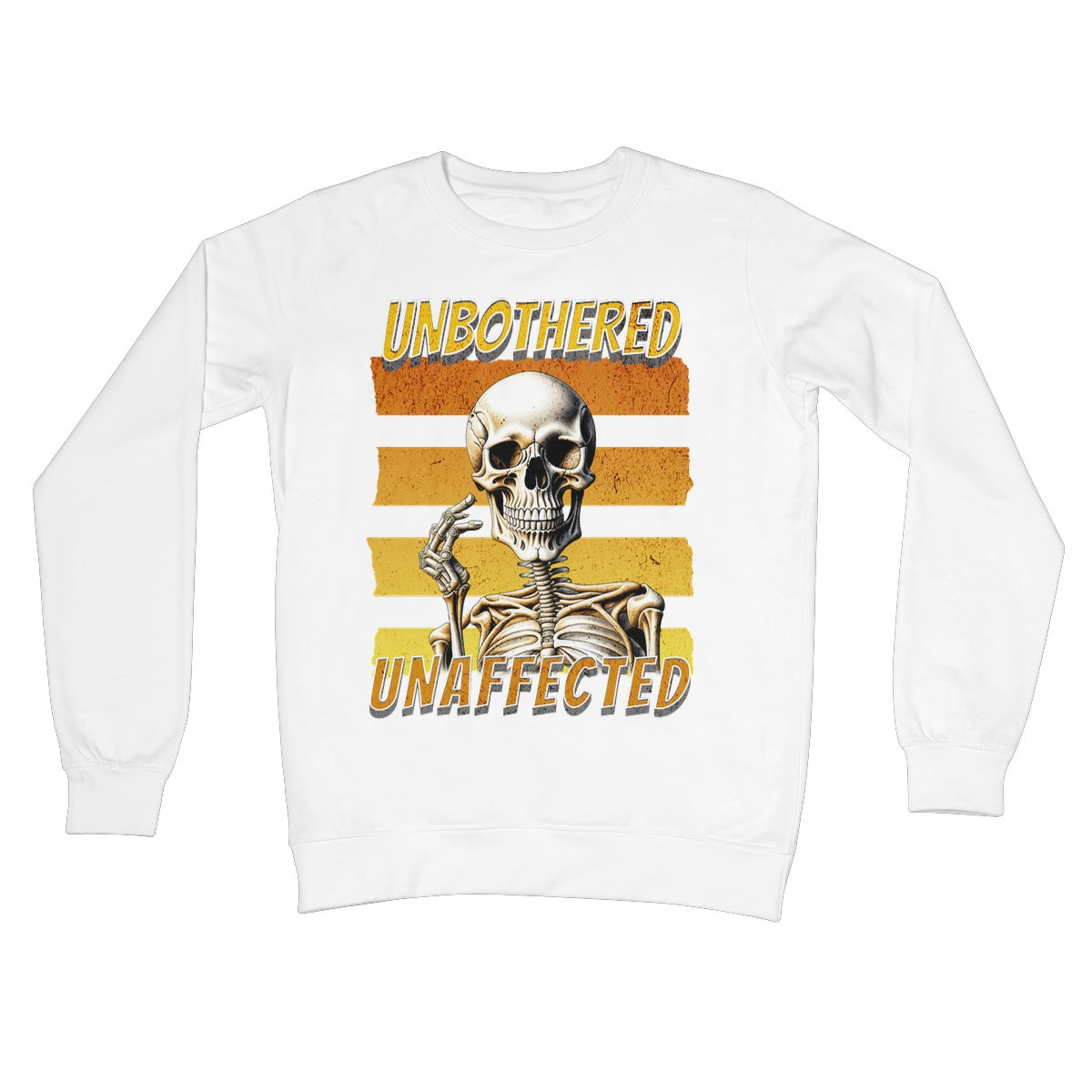 unbothered unaffected jumper white