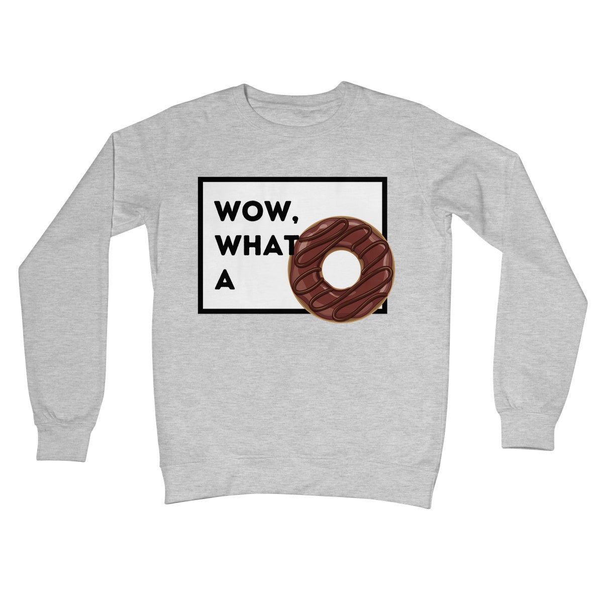 Wow, What A Donut Jumper - Heather Grey - Funny Jumper